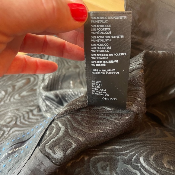 Anthropologie The Essential Slim Textured Black Pants Tall Size 10 - Picture 13 of 15